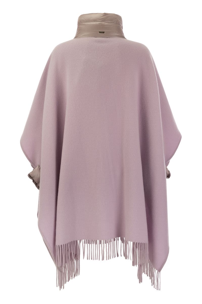 Poncho in wool and cashmere blend