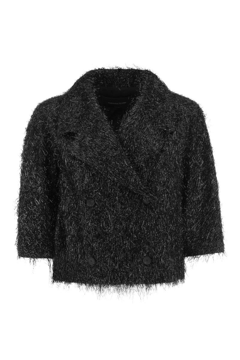 Cropped lurex blazer - VOGUERINI