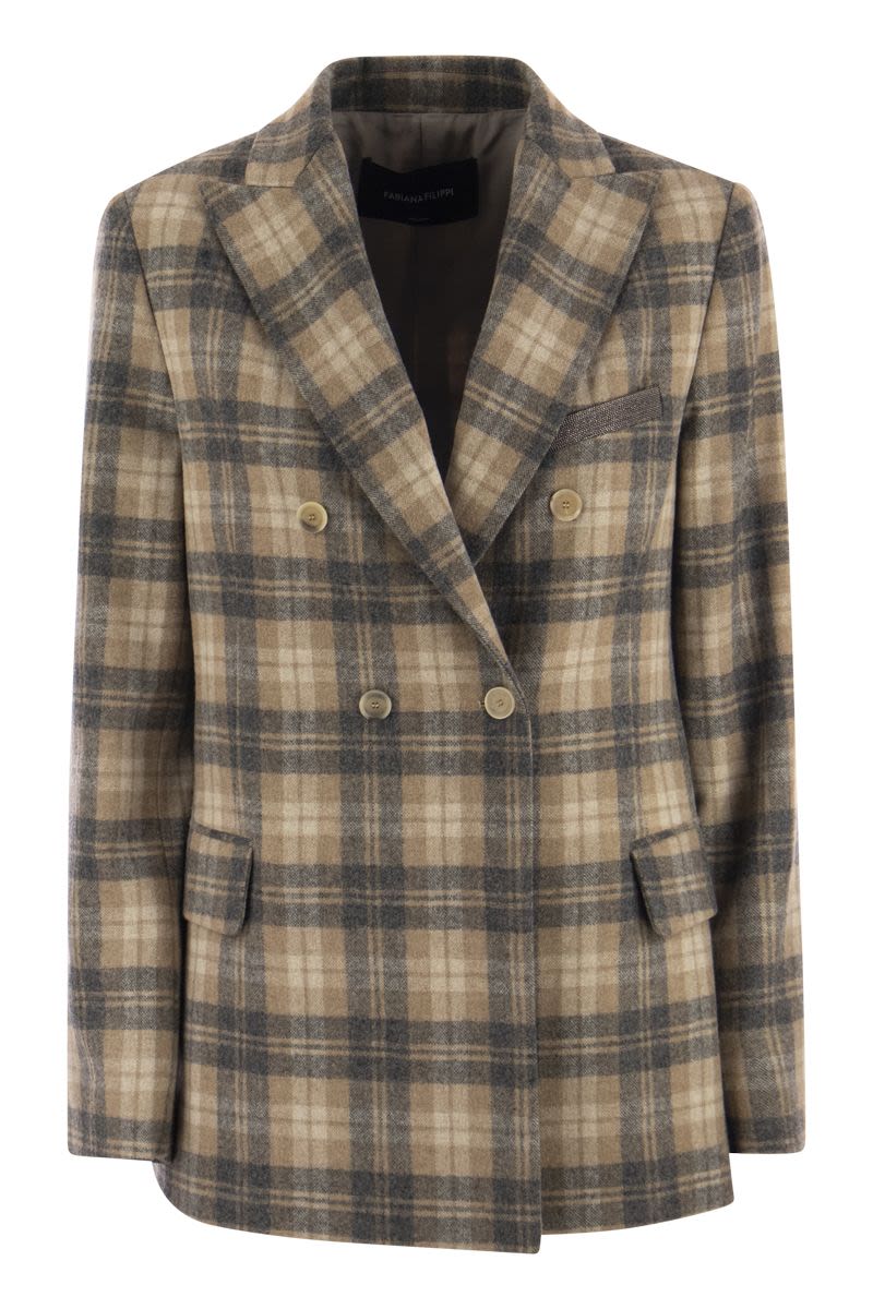 Double-breasted checked blazer - VOGUERINI