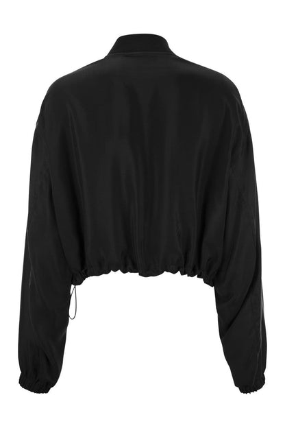 Cupro cropped jacket - VOGUERINI