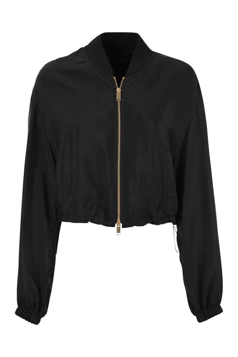 Cupro cropped jacket - VOGUERINI