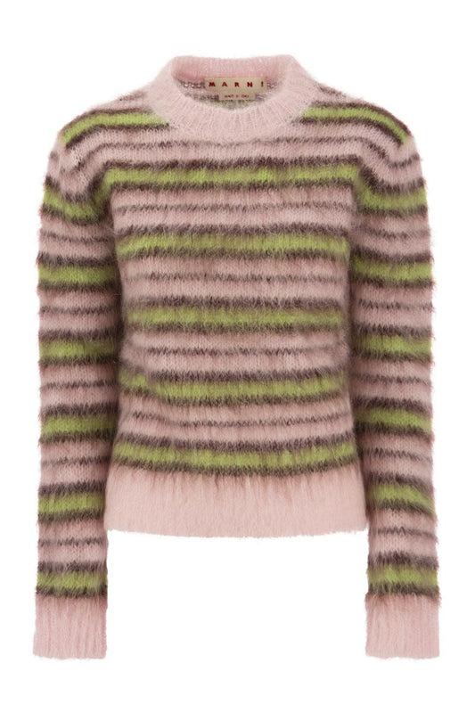 Striped mohair and wool pullover - VOGUERINI