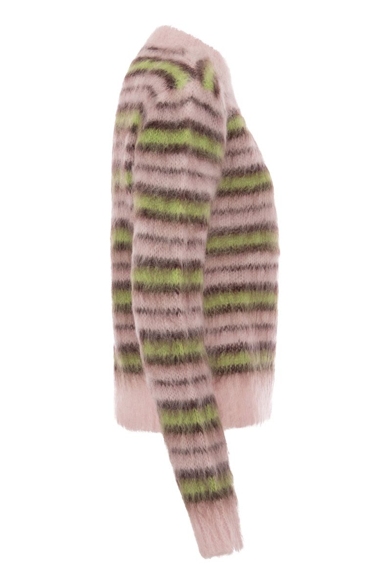 Striped mohair and wool pullover - VOGUERINI