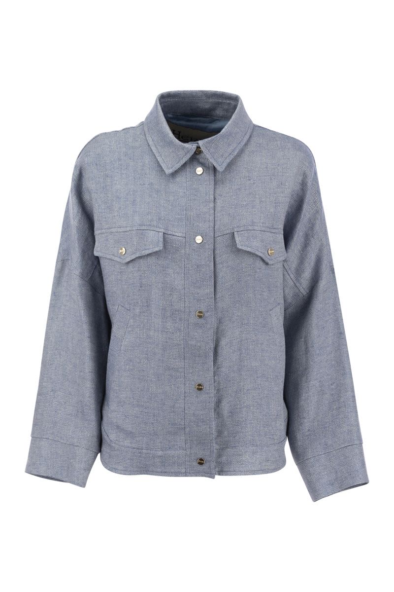 Linen shirt-cut jacket - VOGUERINI