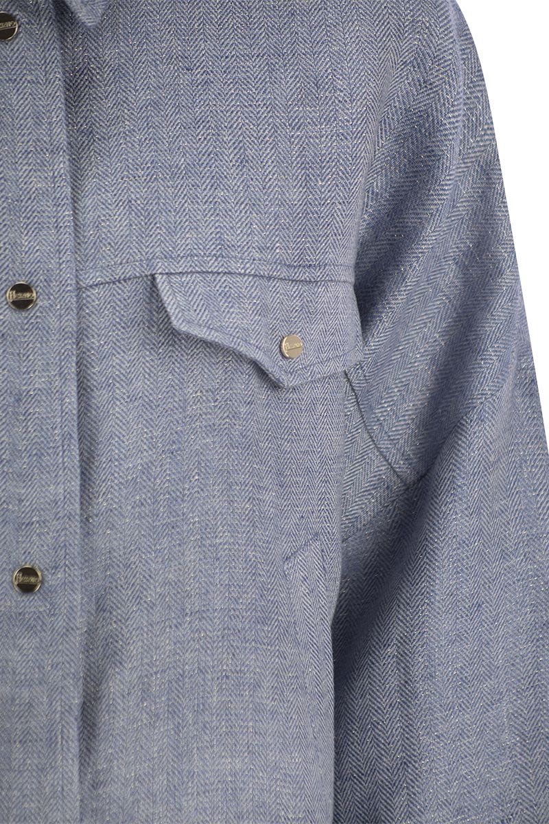 Linen shirt-cut jacket - VOGUERINI