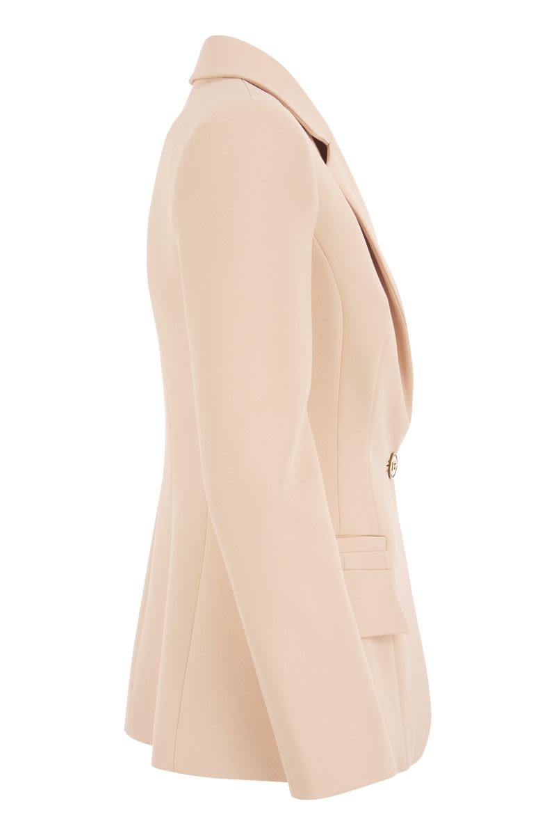 Double stretch crepe single-breasted jacket - VOGUERINI