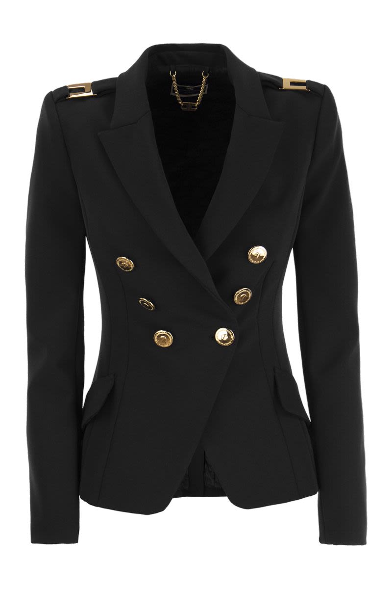 Crepe double-breasted jacket - VOGUERINI