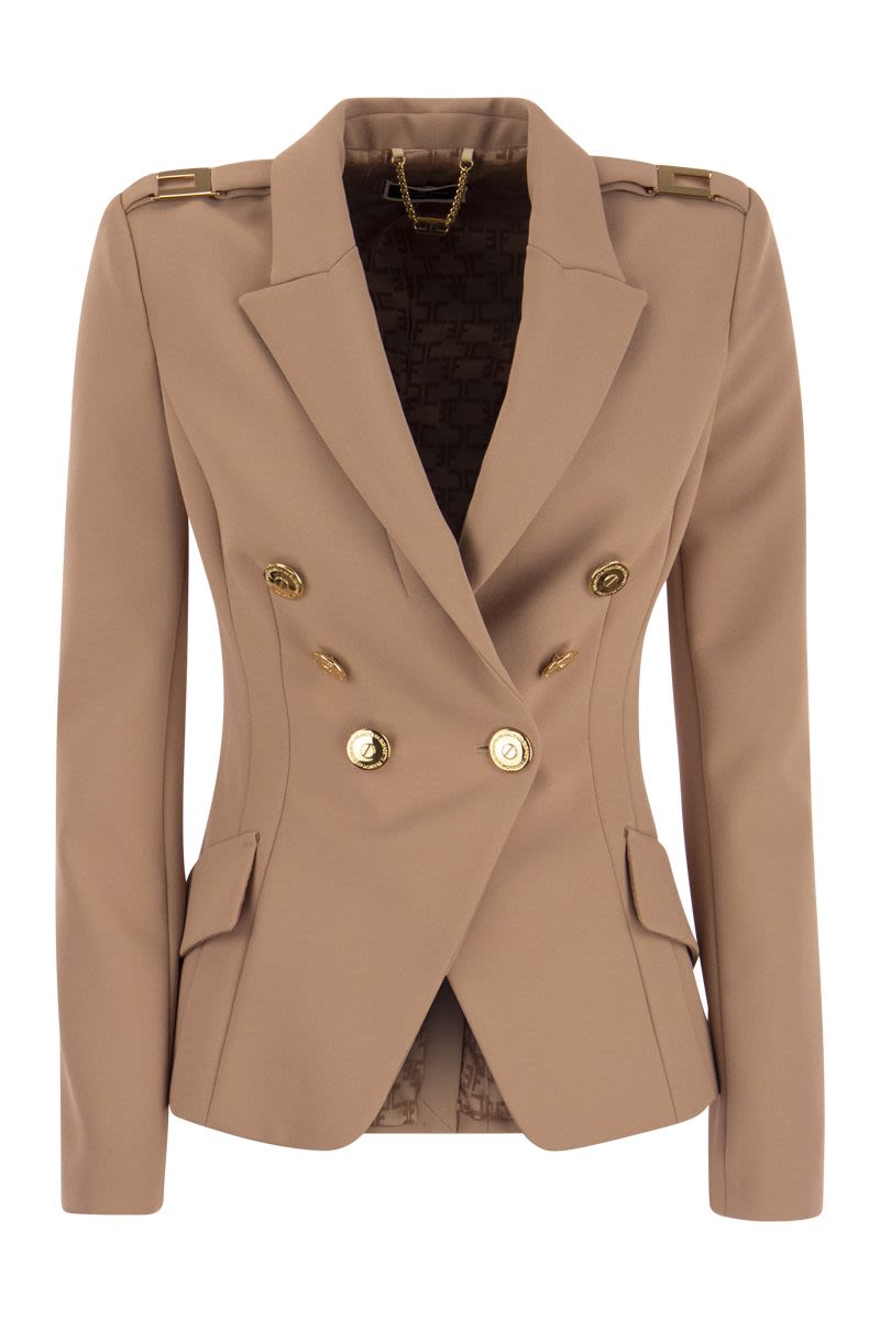 Crepe double-breasted jacket - VOGUERINI