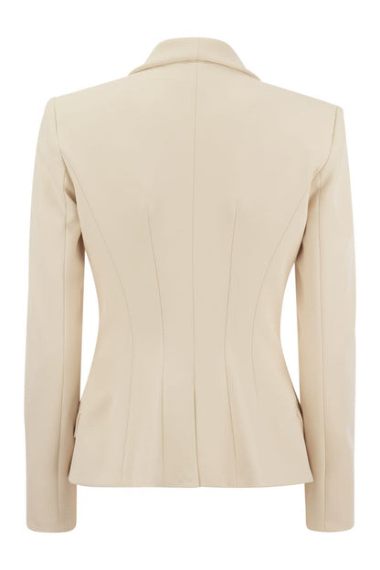 Double-breasted crepe jacket with shawl lapels - VOGUERINI