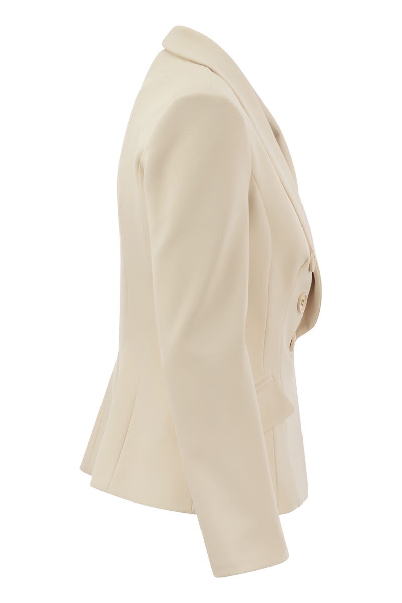 Double-breasted crepe jacket with shawl lapels - VOGUERINI