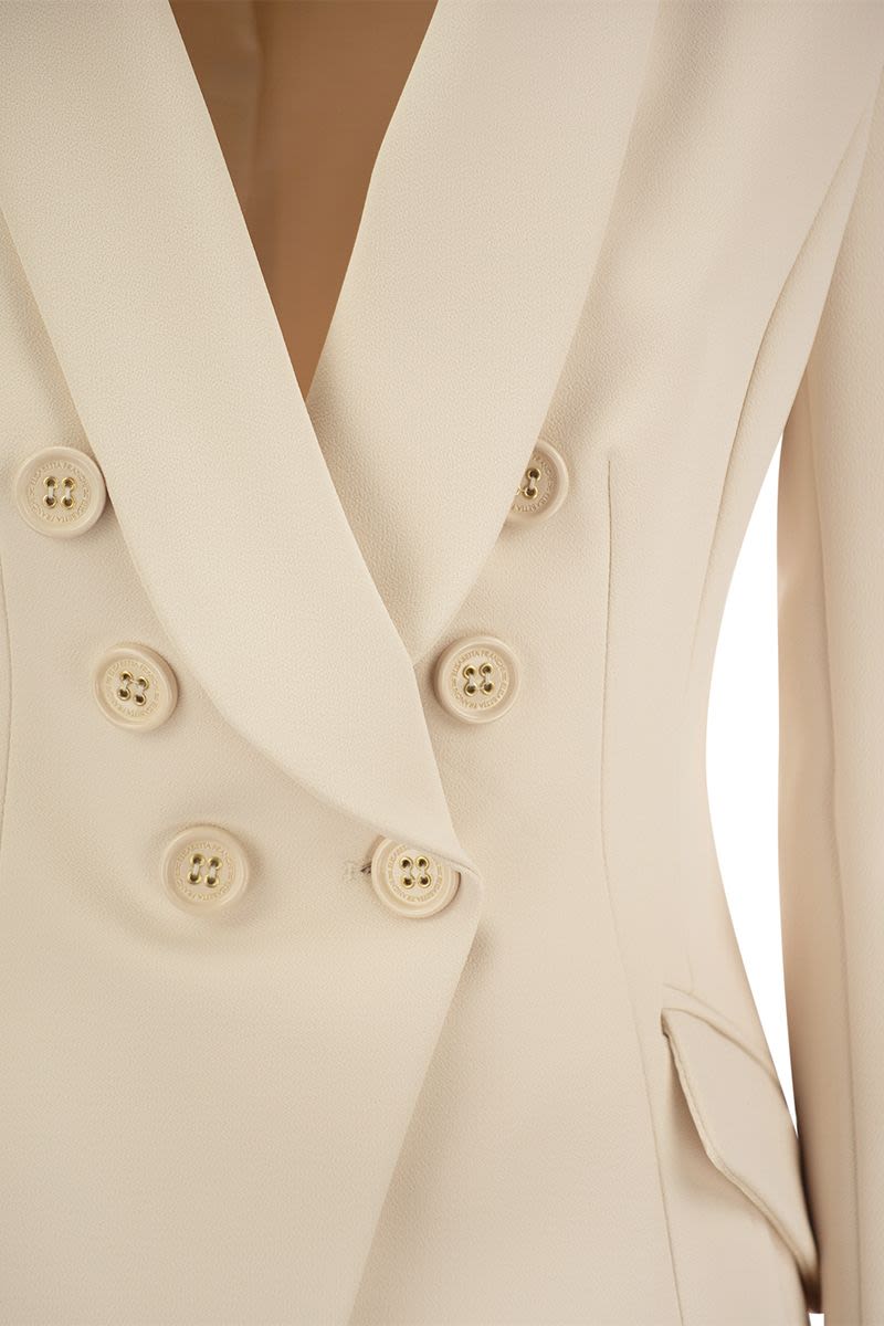 Double-breasted crepe jacket with shawl lapels - VOGUERINI