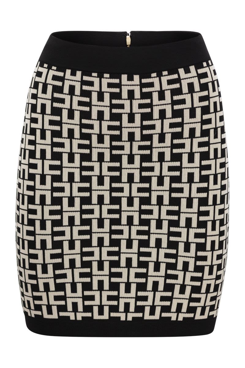 Viscose logo jacquard miniskirt - VOGUERINI