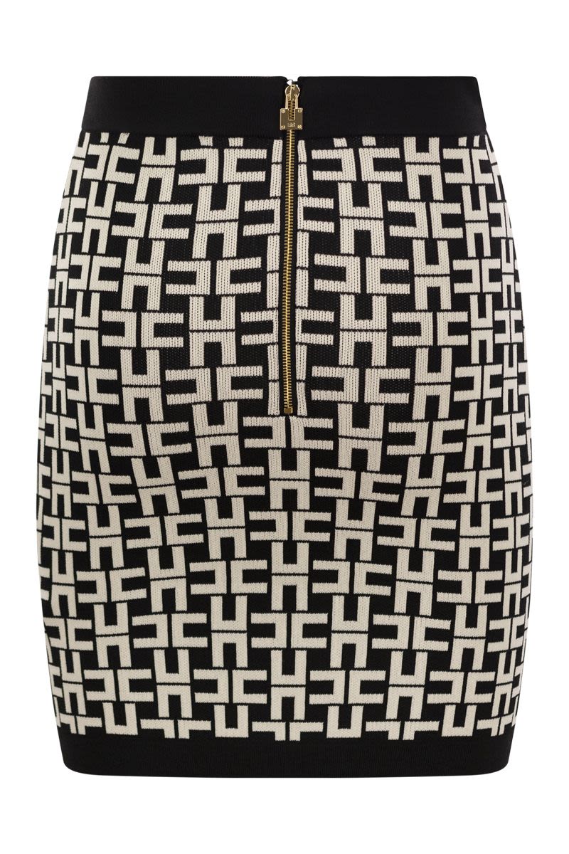 Viscose logo jacquard miniskirt - VOGUERINI