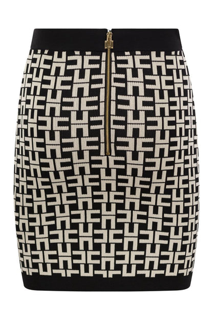 Viscose logo jacquard miniskirt - VOGUERINI