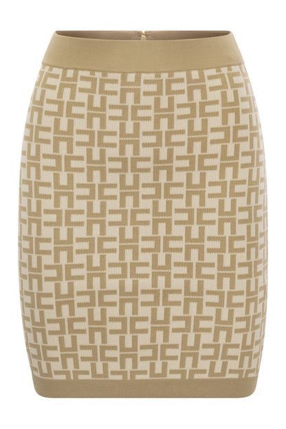 Viscose logo jacquard miniskirt - VOGUERINI