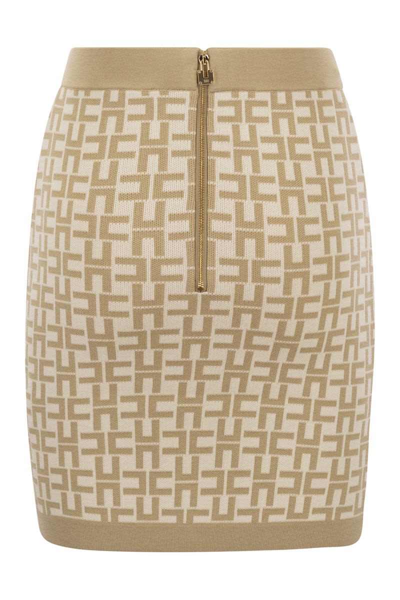 Viscose logo jacquard miniskirt - VOGUERINI