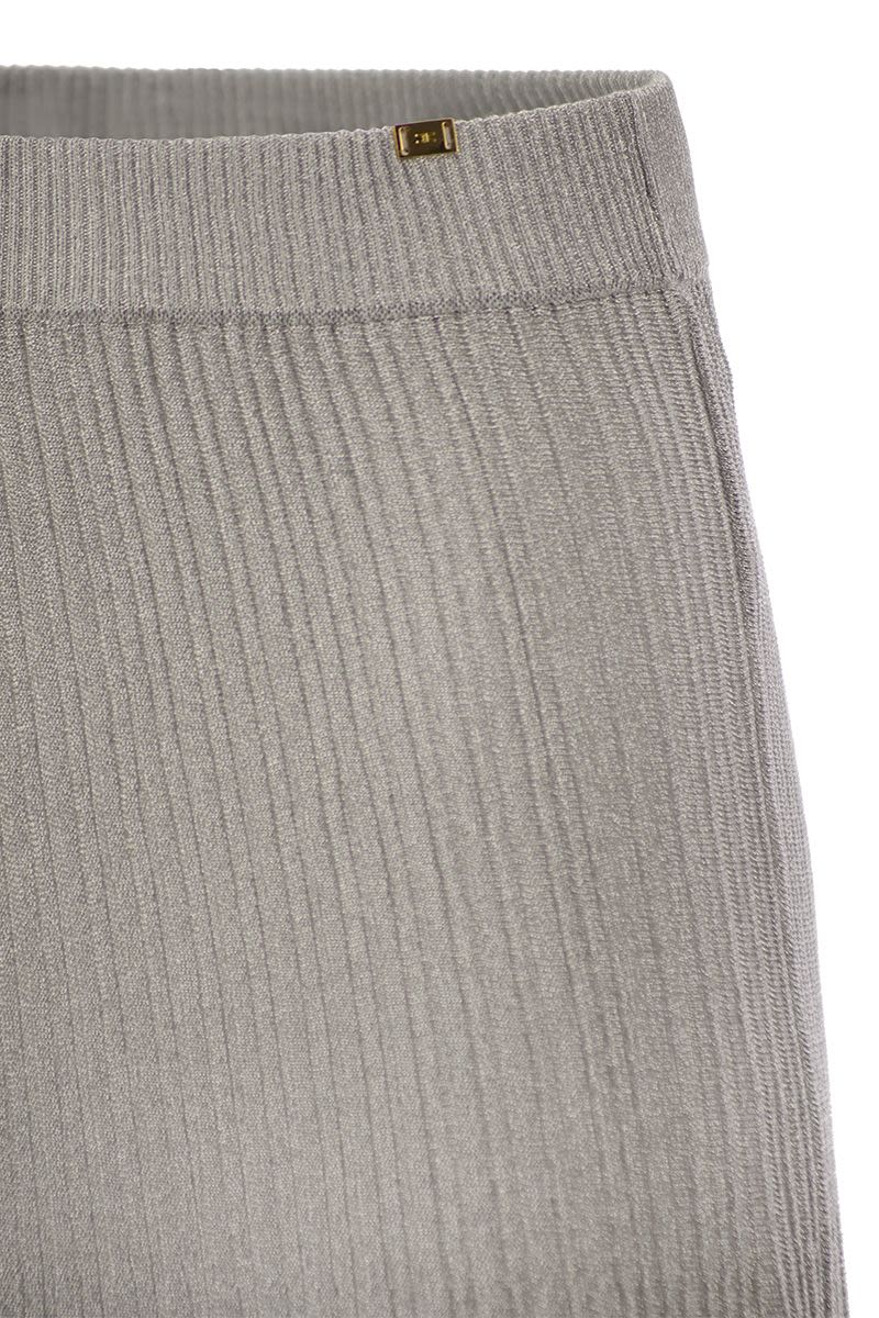 Metallised viscose midi skirt