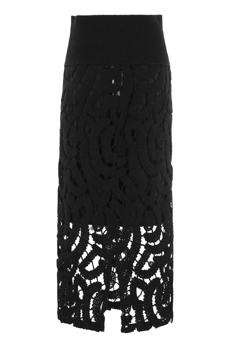 Embroidered wool blend skirt - VOGUERINI