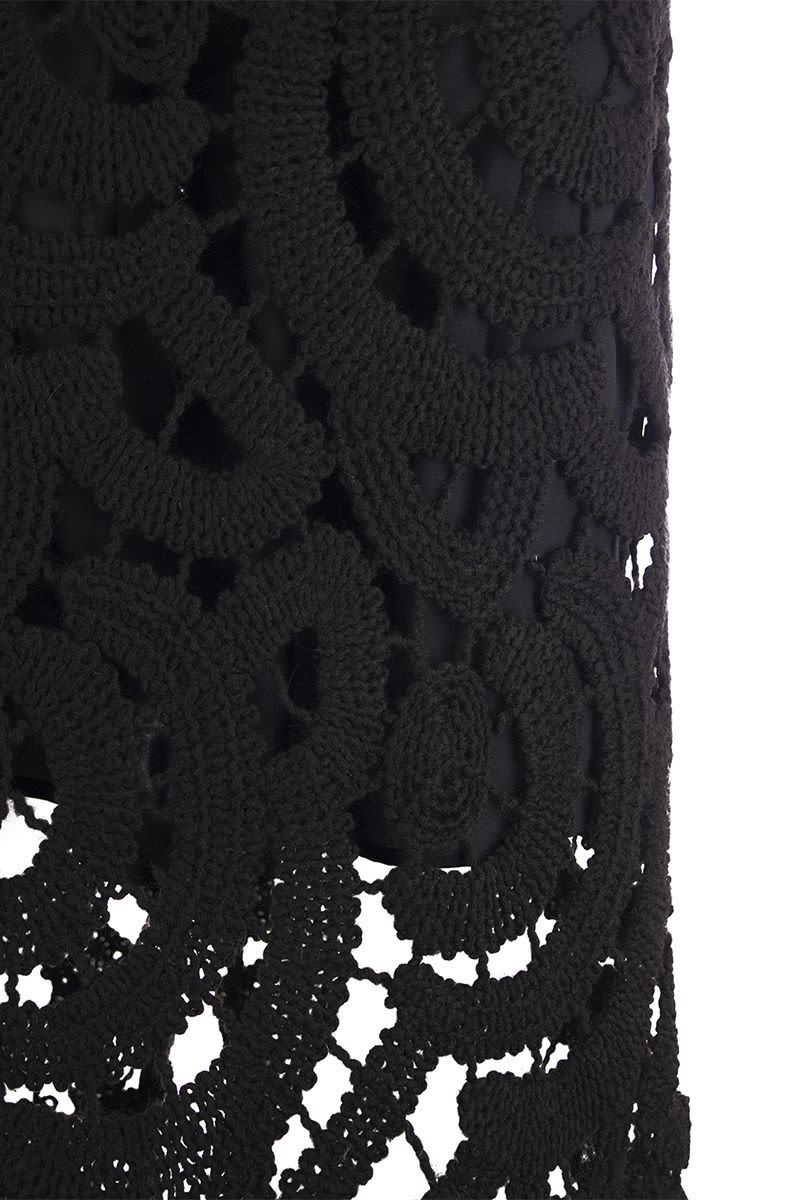 Embroidered wool blend skirt - VOGUERINI