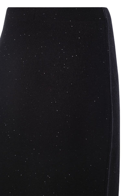 Cotton and linen pencil skirt with micro sequins - VOGUERINI