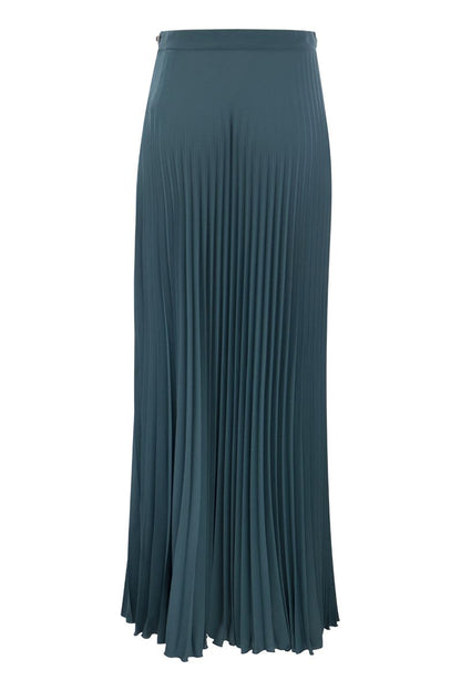 Long pleated georgette skirt with embroidery - VOGUERINI