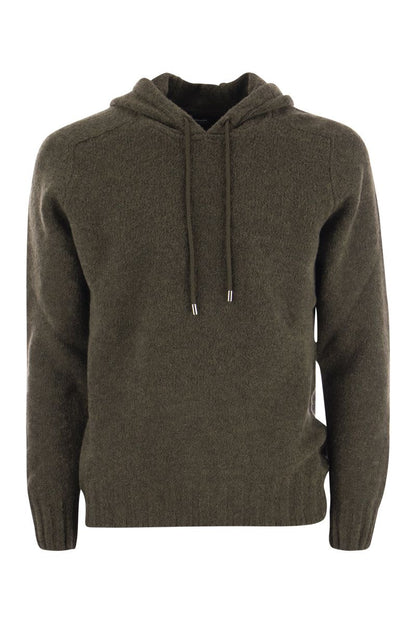 Wool pullover with hood - VOGUERINI