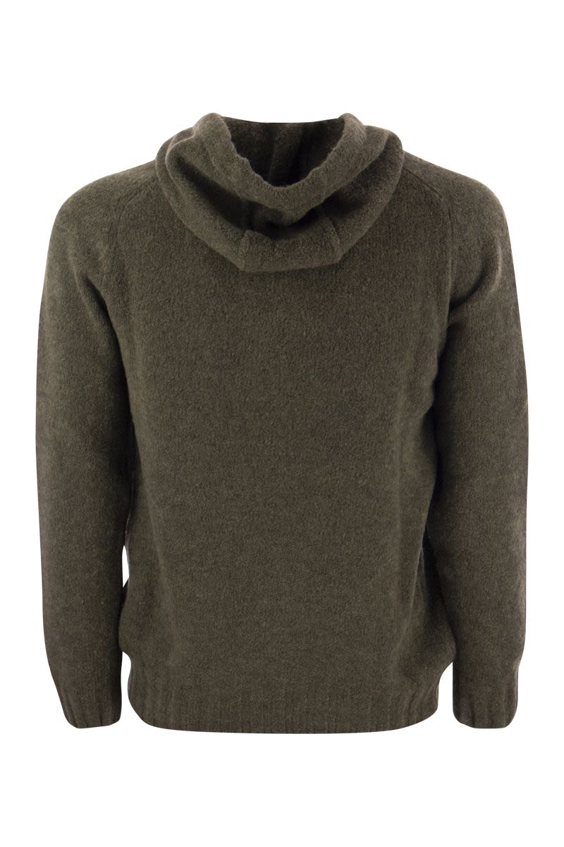 Wool pullover with hood - VOGUERINI