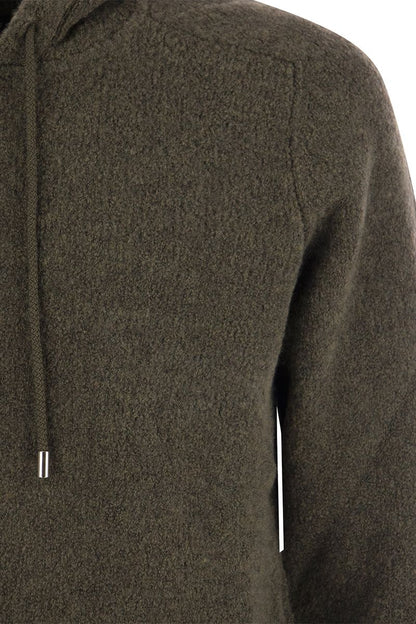 Wool pullover with hood - VOGUERINI