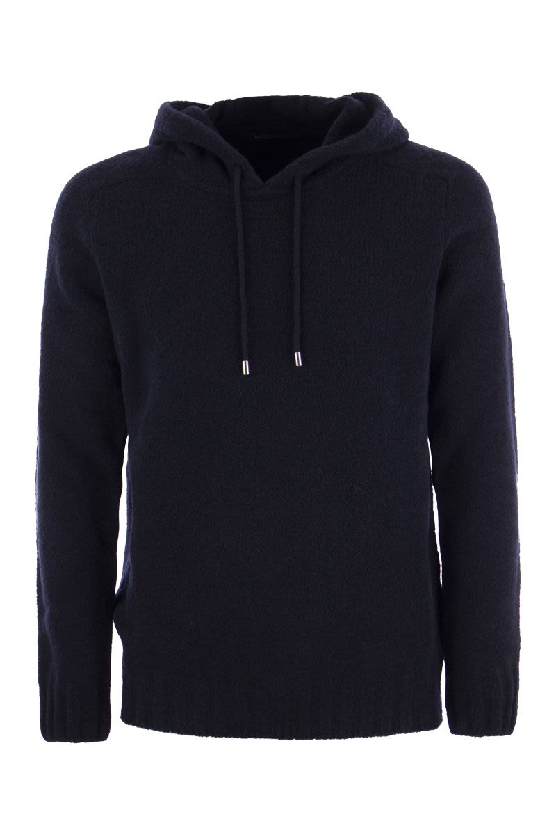 Wool pullover with hood - VOGUERINI