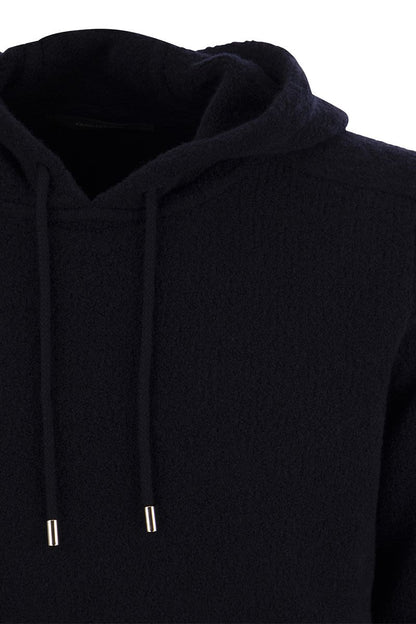 Wool pullover with hood - VOGUERINI