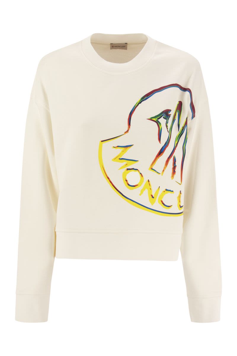 Crew-neck sweatshirt with multicoloured logo - VOGUERINI