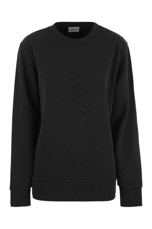 Logo sweatshirt with crystals - VOGUERINI