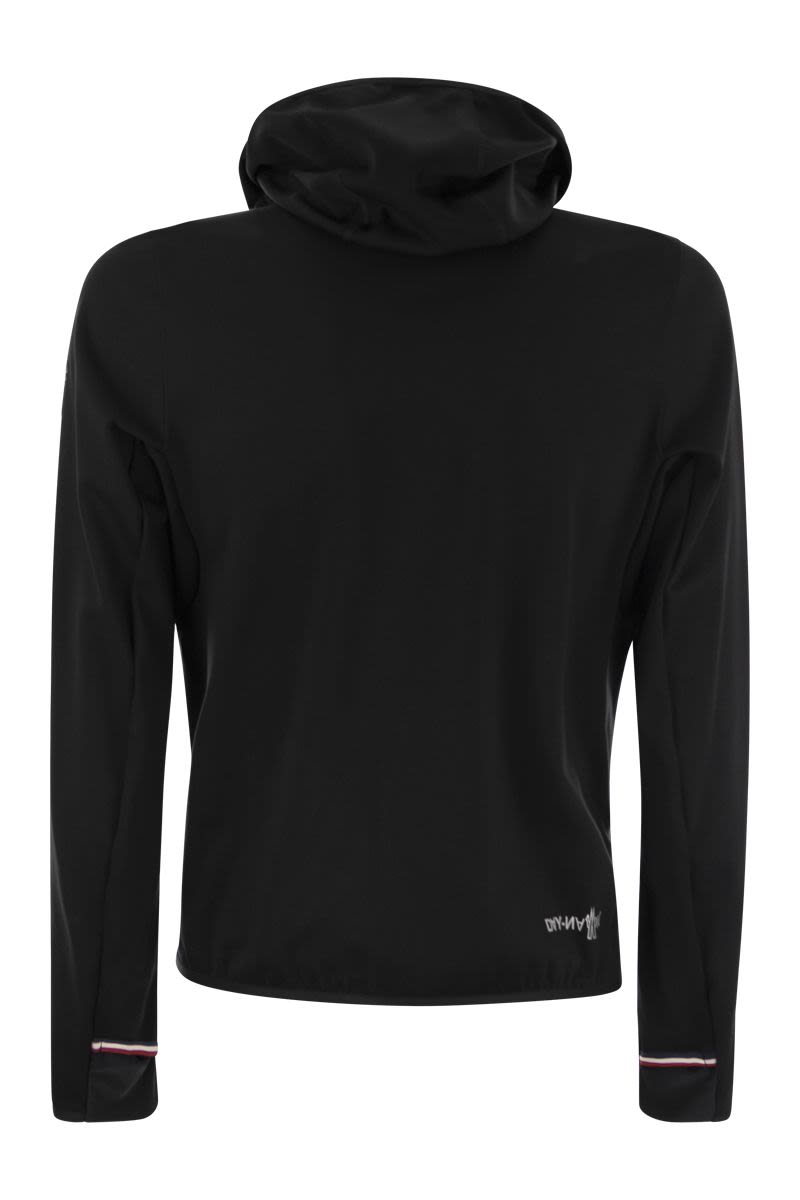 Technical hooded and zipped sweatshirt - VOGUERINI