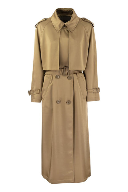 Double-breasted waterproof trench coat