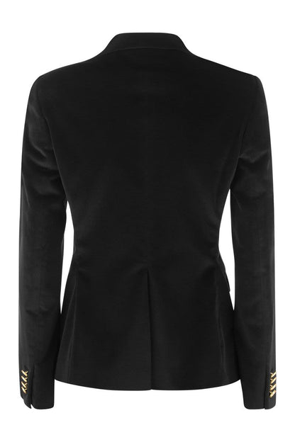 Double-breasted velvet blazer - VOGUERINI