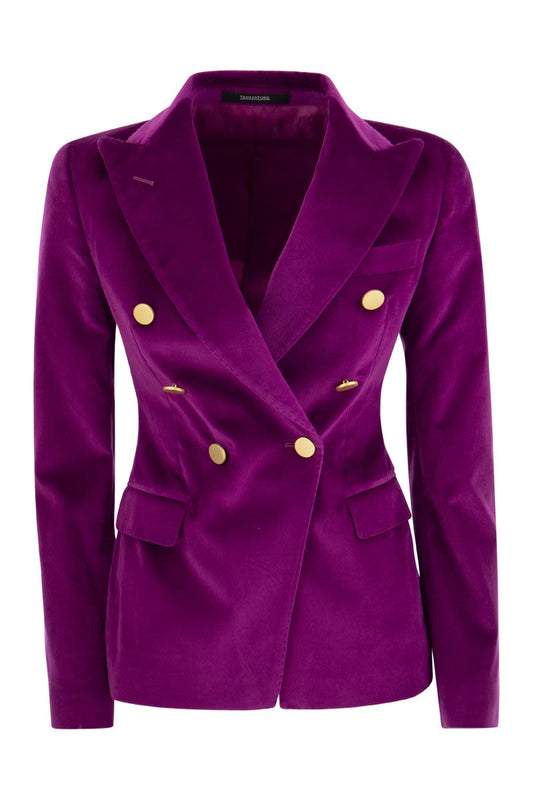 ALICYA - Double-breasted velvet blazer - VOGUERINI