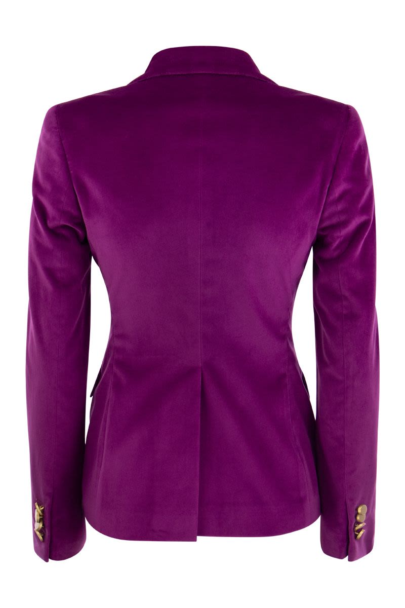 ALICYA - Double-breasted velvet blazer - VOGUERINI