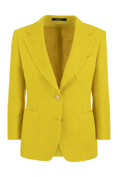 DEBRA - Single breasted linen blend blazer - VOGUERINI