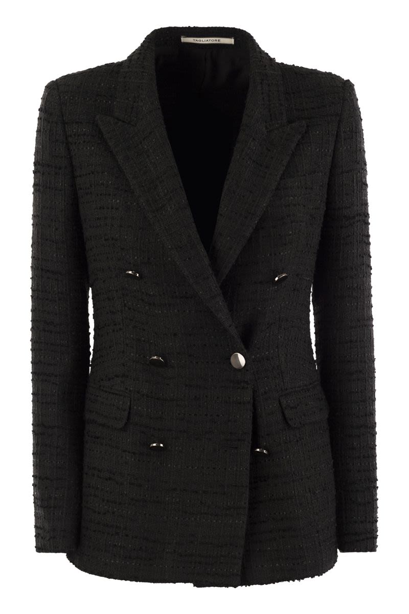 PARIS - Double-breasted cotton blend blazer