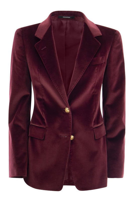 PARIS - Single-breasted velvet blazer - VOGUERINI