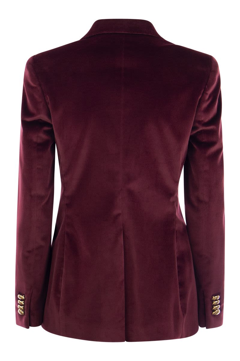 PARIS - Single-breasted velvet blazer - VOGUERINI