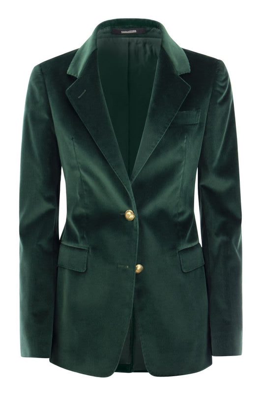 PARIS - Single-breasted velvet blazer - VOGUERINI