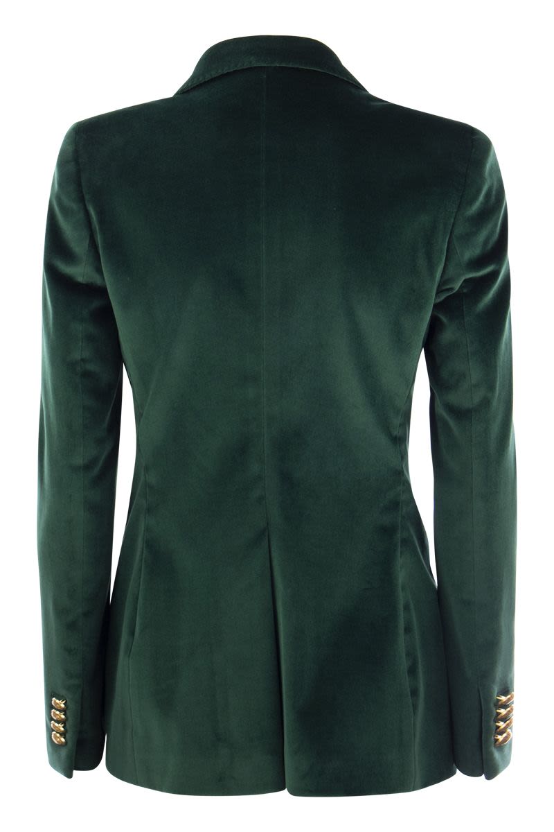 PARIS - Single-breasted velvet blazer - VOGUERINI