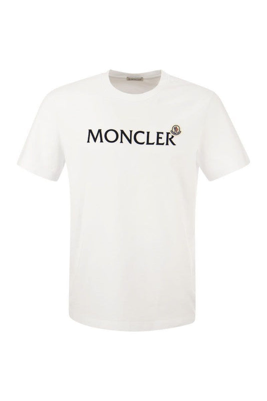 T-shirt with flocked lettering - VOGUERINI