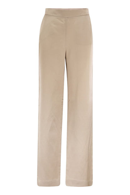 Viscose and Linen palazzo trousers - VOGUERINI