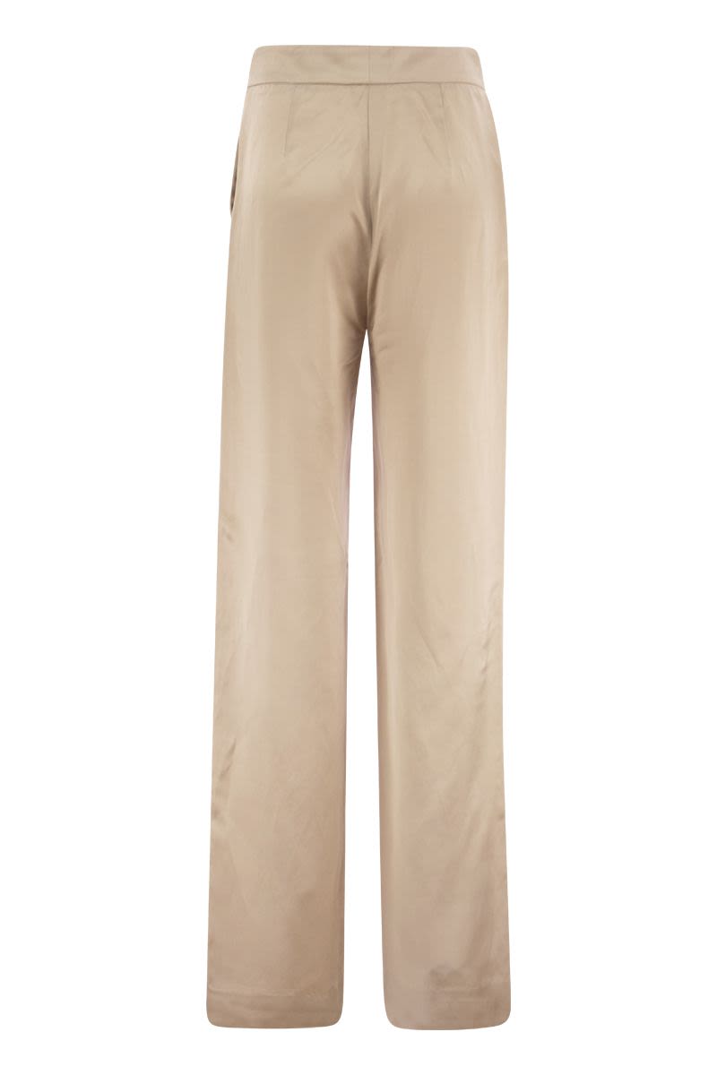 Viscose and Linen palazzo trousers - VOGUERINI