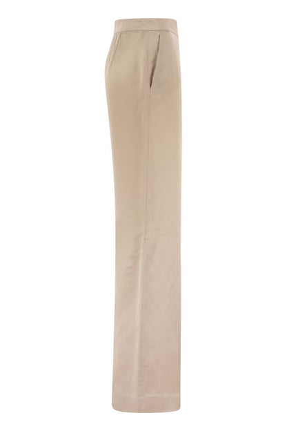 Viscose and Linen palazzo trousers - VOGUERINI