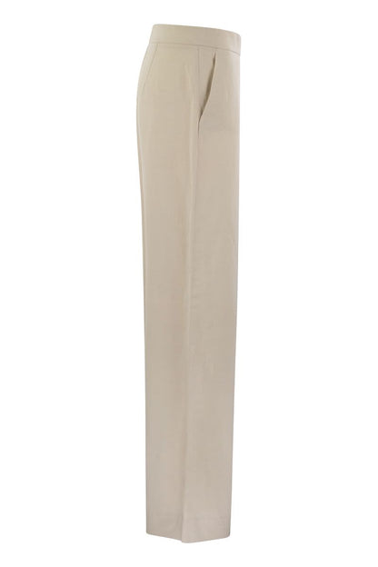 Viscose and linen trousers