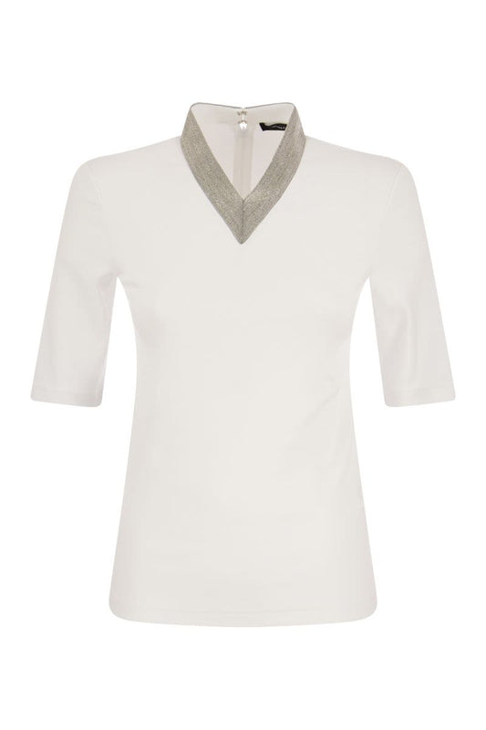 T-shirt with luxury neckline - VOGUERINI