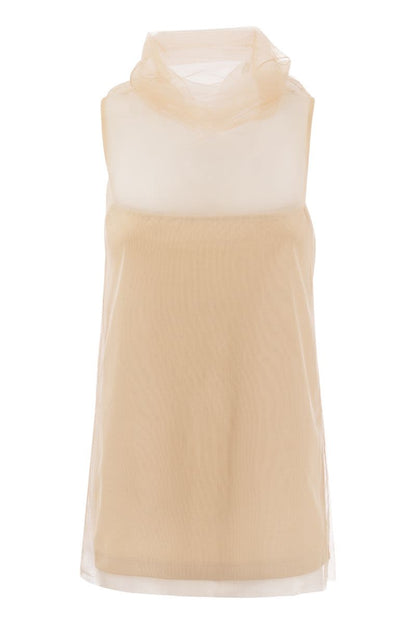 Jersey top with tulle - VOGUERINI